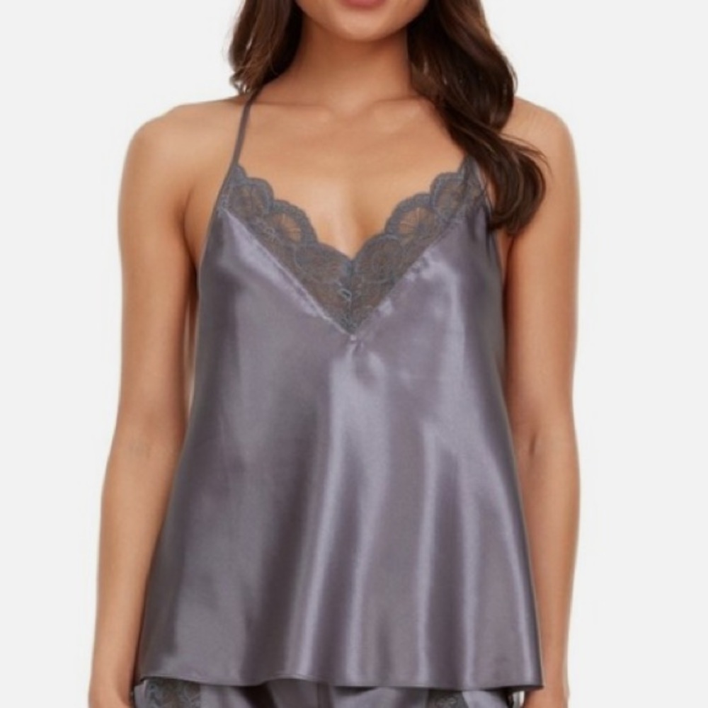 ⭐️Flora Nikrooz Slate Satin Lace Chemise
